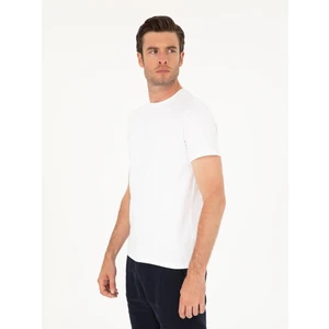 Erkek Beyaz Slim Fit Bisiklet Yaka T-Shirt 50284843-VR013