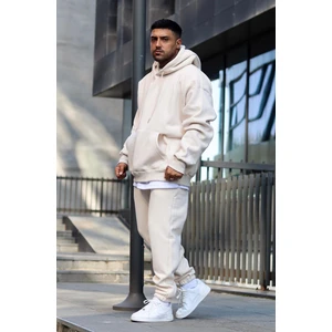 CMZ Collection Erkek Oversize Kalın Eşofman Takımı Bej