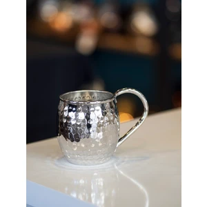 Bakır Concept Bakır Kupa Bardak Tombul Çekiç Dövme Model Gümüş Renk (2'li)