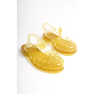 Mubiano Summer Kadın Jelly Toka Detay Şeffaf Altın Sim Düz SANDALET-MSTB844-SAS