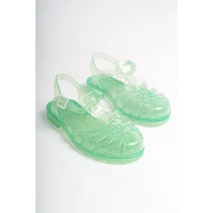 Mubiano Summer Kadın Jelly Toka Detay Şeffaf Yeşil Sim Düz SANDALET-MSTB844-SYS