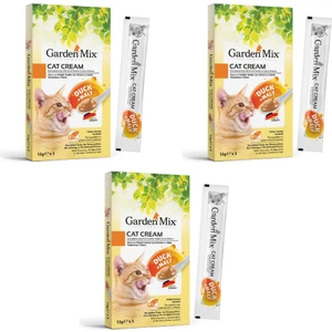 3 Paket Garden Mıx Kedi Kreması Ördek+Malt 15GR x 5 Adet