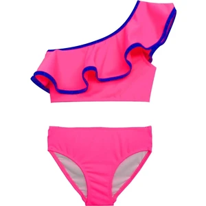 Fuşya mor biyeli kız çocuk bikini takım DB200621BT