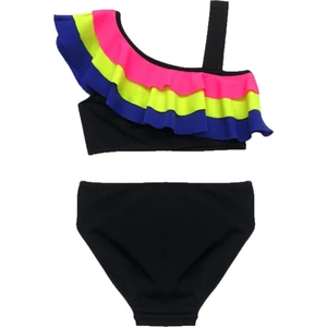 Siyah Renkli Volanlı Kız Çocuk Bikini Takım Db200617bt