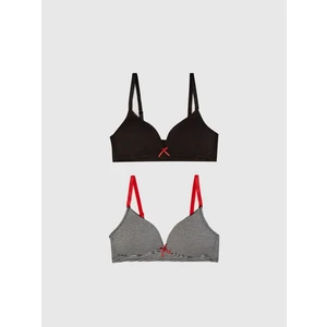 Siyah-siyah Beyaz Çizgili 2 Li Sütyen Ds200022fb-2