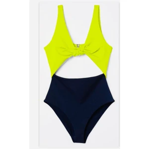 Db20097m Siyah Neon Sarı Önü Açık Fiyonklu Kaplı Mayo