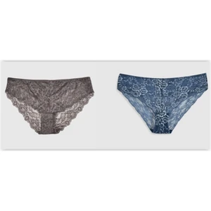 GRİ MAVİ FULL DANTEL 2 Lİ KÜLOT DS200201KU