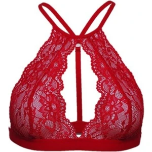 Yılbaşı Kırmızı Full Dantel Sırtı Şerit Detaylı Bralet Ds200501br