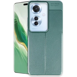 Oppo Reno 11F Kılıf Auto Focus Deri Dokulu Silikon