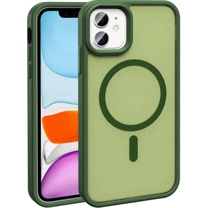 Apple Iphone 11 Kılıf Renkli Magsafeli Arkası Buzlu Sert Sio Kapak