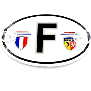 Etiketçilere Özel Oval Fransa (F) Cam Süsü Pleksi Vantuzlu Arma (552068224)