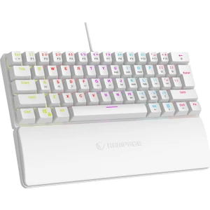 PLOWER K60 Beyaz Ingilizce Q Klavye  English Gaming Oyuncu Klavye Bilek Destekli Blue Switch