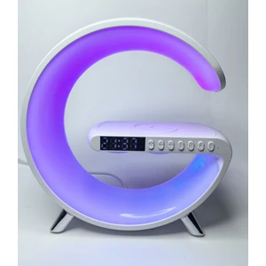 Smart Light Hoparlör,kablosuz Şarj Cihazı Saat-Alarm LED Gece ve Masa Lambası