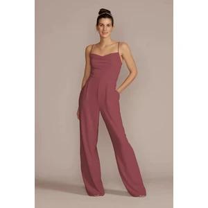 Oleg By Oleg Cassini Bordo Ince Askılı Şifon Kumaş Uzun Abiye Elbise F20580DBNT