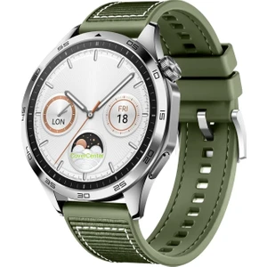 Cover Center Huawei Watch Gt2 Pro 46MM Yeşil Örgü Kumaş Hibrit Ayarlanabilir Silikon Lansman Saat Kordonu