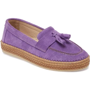 Lila Hakiki Süet Deri Kadın Espadril - K24I1AY67227-R92