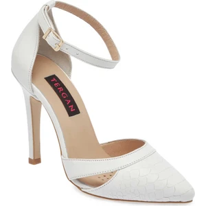 Beyaz Hakiki Deri Kadın Stiletto - K24I1AY67289-A26