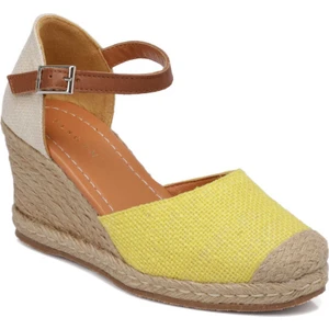 Sarı Deri-Tekstil Kadın Espadril - K24Y1SN67417-R66