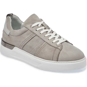 Gri Hakiki Nubuk Deri Erkek Sneaker - E24I1AY56638-A40