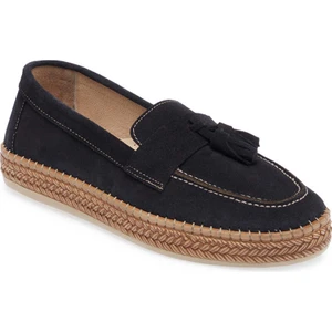 Lacivert Hakiki Süet Deri Kadın Espadril - K24I1AY67227-D44