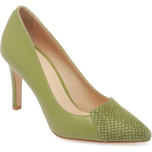 Yeşil Hakiki Deri Kadın Stiletto - K24I1AY67174-H3B