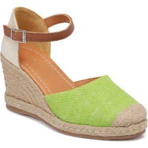 Yeşil Deri-Tekstil Kadın Espadril - K24Y1SN67417-D7P