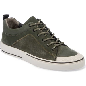Yeşil Hakiki Deri Erkek Sneaker - E24I1AY56827-G81