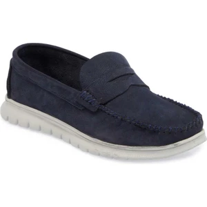 Lacivert Hakiki Nubuk Deri Erkek Casual Ayakkabı - E24I1AY56758-C39