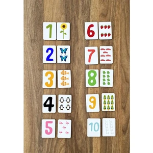 Hediye Vakti Ahşap Sayılar Zeka Kartları Eşleştirme Oyunu Okul Öncesi Eğitim Materyali