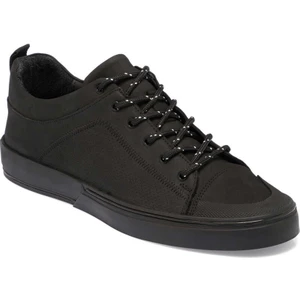 Siyah Hakiki Deri Erkek Sneaker - E24I1AY56827-A23
