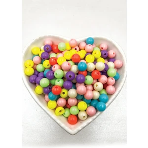 Ebruli Boncuk Renkli 6-8-10MM Soft Boncuk Takı Yapımı Aksesuar Bead (50 Gr)