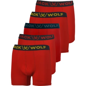 Jack Wolf Kırmızı 5'li Kutu Pamuklu Likralı Erkek Boxer
