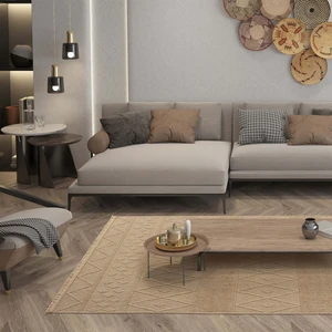 Cool Halı Hasır 620 Bej Halı Etnik Mutfak Halısı Balkon Halısı İnce Halı Kilim Kesme Halı Yolluk Koridor Halı