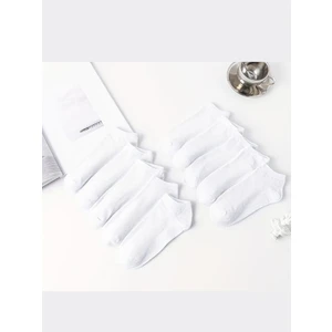 Beyaz Kadın Kısa Çorap 10 Çift