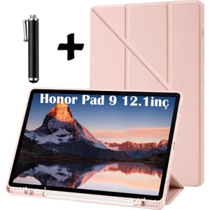 M.tk moveteck Honor Pad 9 12.1 İnç 2023 Uyumlu Kılıf Kalem Bölmeli Uyku Modlu Trifolding Yatay Dikey Standlı Kapak Ve Kalem