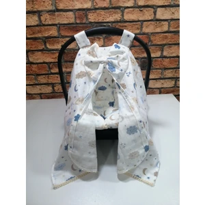 Buse Baby Home Muslin Puset Örtüsü ve Puset Minderi 2'li Set