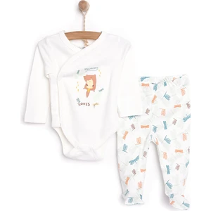 Loves Baskılı Yenidoğan Zıbın Body-Patikli Alt Kız Bebek