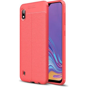 Techno Guru Samsung Galaxy A10 Deri Desenli Yüksek Koruma Sağlayan Niss Premium Silikon Kılıf