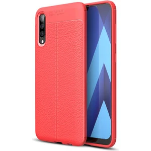 Samsung Galaxy A50 Kılıf Deri Desenli ve Esnek Yapılı Sağlam Derry Silikon Kılıf