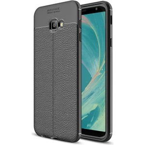 Samsung Galaxy J4 Plus Kılıf Deri Desenli ve Esnek Yapılı Sağlam Derry Silikon Kılıf