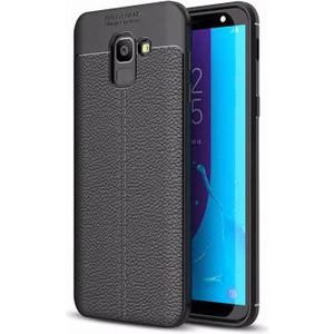 Techno Guru Samsung Galaxy J6 Deri Desenli Yüksek Koruma Sağlayan Niss Premium Silikon Kılıf