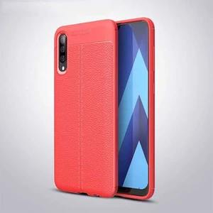 Techno Guru Samsung Galaxy A70 Deri Desenli Yüksek Koruma Sağlayan Niss Premium Silikon Kılıf