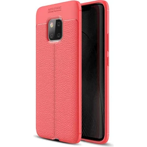 Techno Guru Huawei Mate 20 Pro Deri Desenli Yüksek Koruma Sağlayan Niss Premium Silikon Kılıf