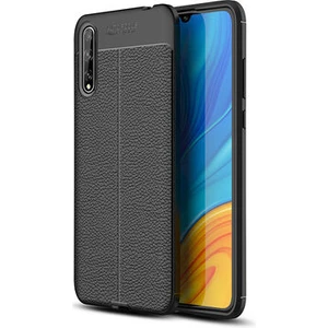 Techno Guru Huawei P Smart S Deri Desenli Yüksek Koruma Sağlayan Niss Premium Silikon Kılıf