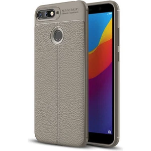 Techno Guru Huawei Y7 2018 Deri Desenli Yüksek Koruma Sağlayan Niss Premium Silikon Kılıf