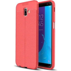 Techno Guru Samsung Galaxy J6 Plus Deri Desenli Yüksek Koruma Sağlayan Niss Premium Silikon Kılıf