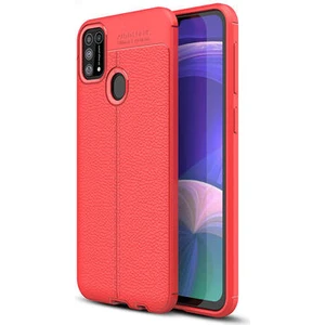 Samsung Galaxy M31 Kılıf Deri Desenli ve Esnek Yapılı Sağlam Derry Silikon Kılıf