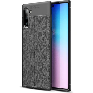 Techno Guru Samsung Galaxy Note 10 Deri Desenli Yüksek Koruma Sağlayan Niss Premium Silikon Kılıf