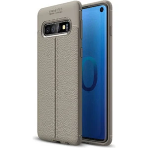 Techno Guru Samsung Galaxy S10 Plus Deri Desenli Yüksek Koruma Sağlayan Niss Premium Silikon Kılıf