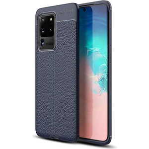 Techno Guru Samsung Galaxy S20 Ultra Deri Desenli Yüksek Koruma Sağlayan Niss Premium Silikon Kılıf